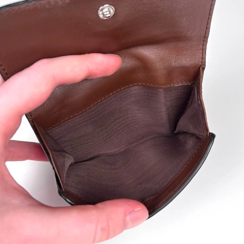 Celine Brown Compact Wallet With Lock